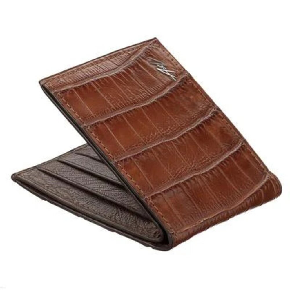 Elegant Alligator Leather Wallet – Rich Glay Brown Color